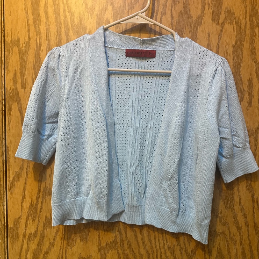 Cropped Cardigan With Button Accents